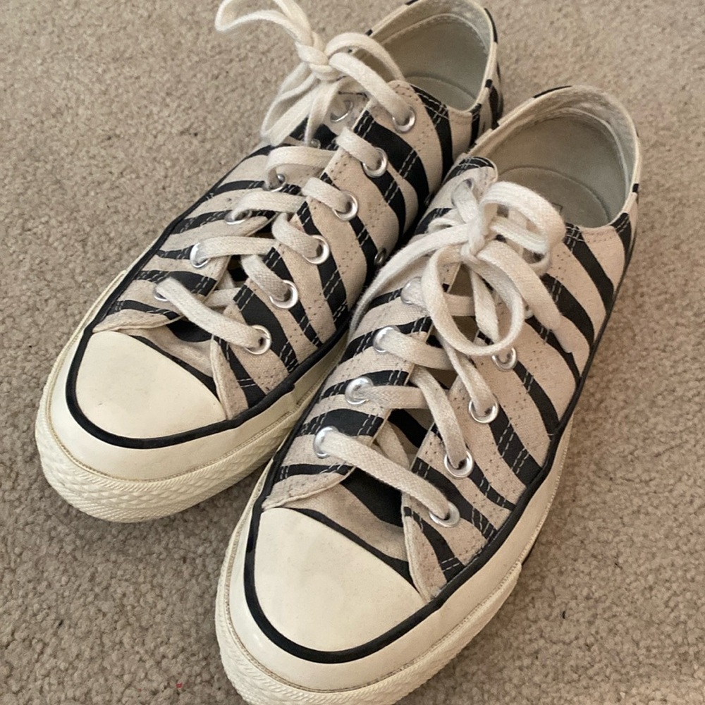 Zebra motif Converse shoes.